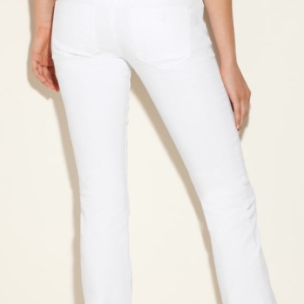 White Guess Low Rise Daredevil Bootcut Jeans